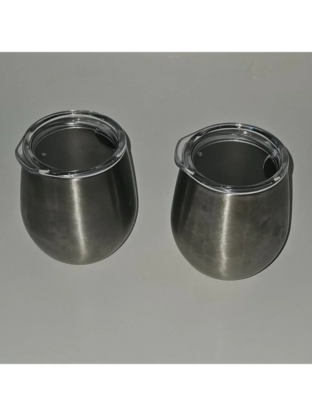 2 Columbia 12 oz Stainless Tumbler Lot Silver Cups With Lids